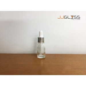 Aroma 10 ML. Dropper Silver - Transparent Handmade Glass Bottles (10 ml.)